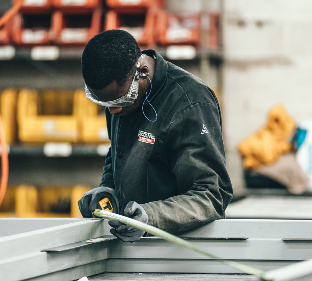 Man working in a factory.